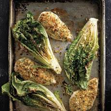 Parmesan Chicken with Caesar Roasted Romaine