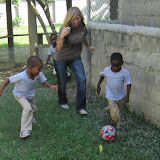Profe Miranda playing with Sariel, Wilton and Manuel