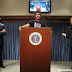 White House podium with Barack Obama and George W. Bush at Madame Tussauds in The Peak, Hong Kong