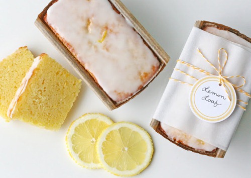 lemon bread packaging at glorious treats