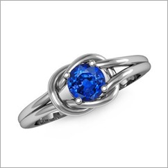 Round Sapphire Knot Ring in 14k White Gold Round Sapphire Knot Ring in 14k White Gold