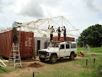 Erecting remaining roof truss