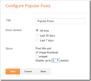 Configure Popular Posts
