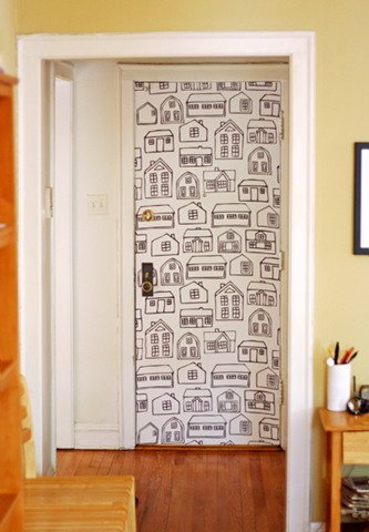 DIY-fabric-wallpaper
