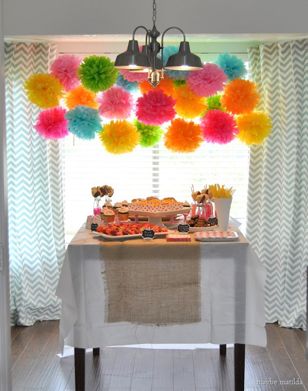 A colorful country glam bridal shower. So bright and cheery!