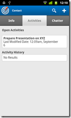 Activities open and history on Contact Activities open and history on Contact