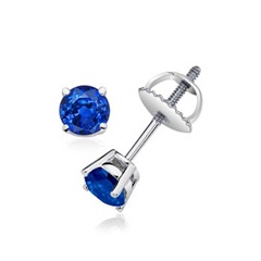 Round Sapphire Studs