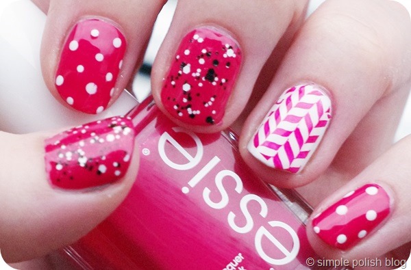 Essie Watermelon Swatch Skittle Nails Nailart