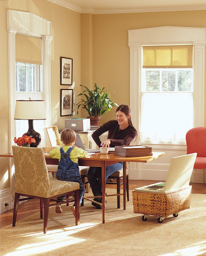 Adding casters to a file basket makes your work space mobile.