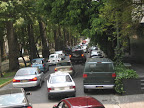 pretty palm tree-lined streets w/the standard bumper-to-bumper traffic