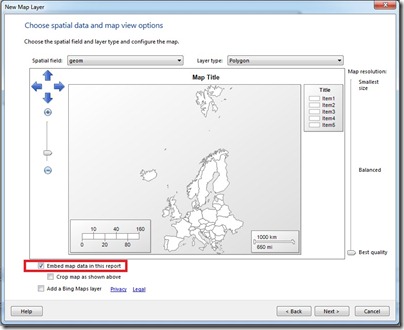 5 Embed map data in report