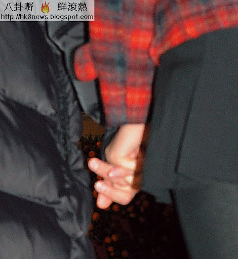 三人中，王祖藍最大方，同女友李亞男十指緊扣，十分甜蜜。