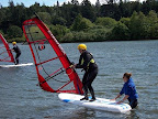 Windsurfing is a fun activity that Scouts attending Baldwin can participate in. A local windsurf school in Hood River provides instructors and a quiet sheltered cove on the Columbia River in which to learn the basics.