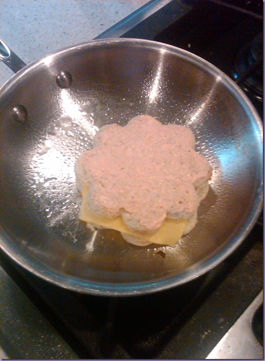 cooking pink grill cheese