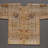 Talismanic shirt, 15th or early 16th century India (north India or the Deccan). Ink, gold, and colors on stiffened cotton
