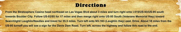 Directions - Davis Dam Directions - Davis Dam