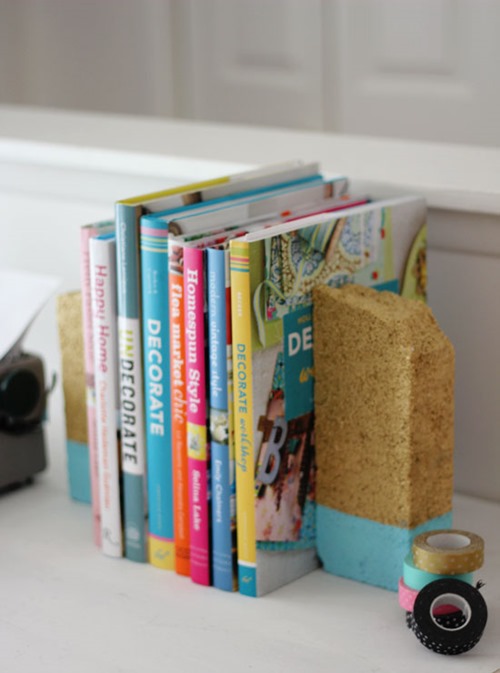cheap craft diy paint dipped brick bookends cheap craft diy paint dipped brick bookends