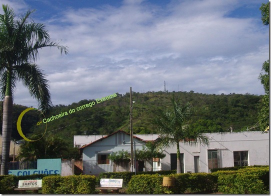 localização da cachoeira do corrego Extrema, a parti da Praça Julio Carneiro - Brasilândia de Minas