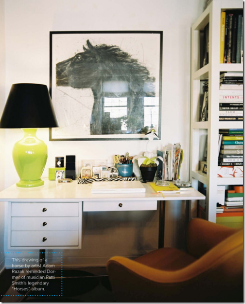 eclectic home office organized