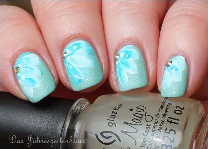 Blüten Türkis One Stroke Pinsel Blumen Turquoise Flower 11 Blüten Türkis One Stroke Pinsel Blumen Turquoise Flower 11