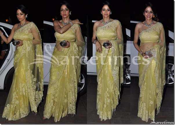 Sridevi_Yellow_Lace_Saree