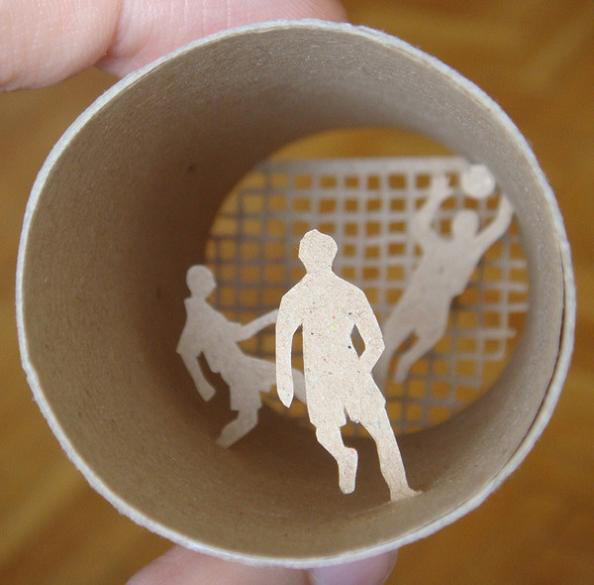 Fantastic scenes inside empty toilet paper rolls by Anastassia Elias