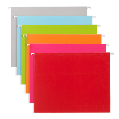 Color-code your papers with these hanging file folders. Letter-Size Hanging File Folders, $6.99 each, containerstore.com [photo courtesy of The Container Store]