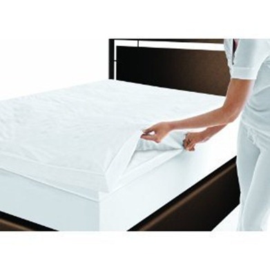 Memory Foam Mattress Topper with 260-Thread-Count Cotton Cover and Fitted Cover