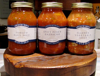 #LCPLC3180 32oz Tomato Basil Soup $13.00
#LCPLC3140 32oz Spicy Peach Gazpacho $13.00
#LCPLC3100  32ozGarden Vegetable Soup $13.00