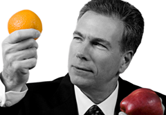 Comparing orange and apple