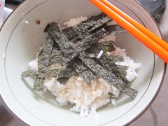 rice topped with tao kei noi, 240baon