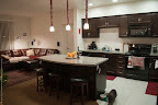 The apartment decorated for the holidays...