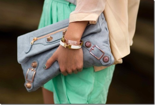 mint-dress-and-pastel-blue-clutch