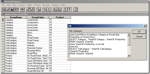MS Query for Scenario 1 MS Query for Scenario 1