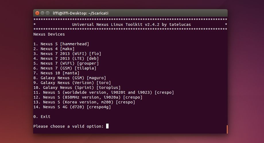 Universal Nexus Linux Toolkit in Ubuntu