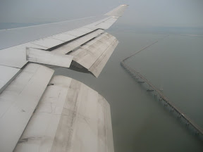 Final approach. Just past the San Mateo bridge.