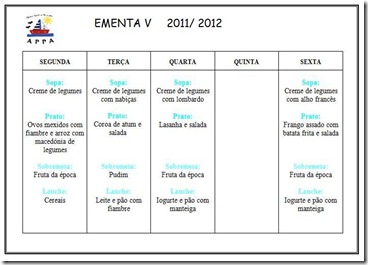 ementa VBBB