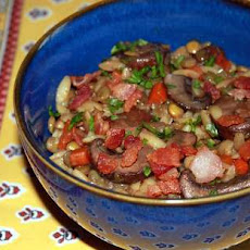 Lentil and Toasted Orzo Salad with Mushrooms and Bacon