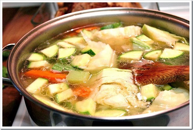 Caldo de res, mexican beef soup with vegetables