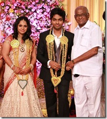SP Muthuraman at GV Prakash Kumar & Saindhavi Wedding Reception Photos