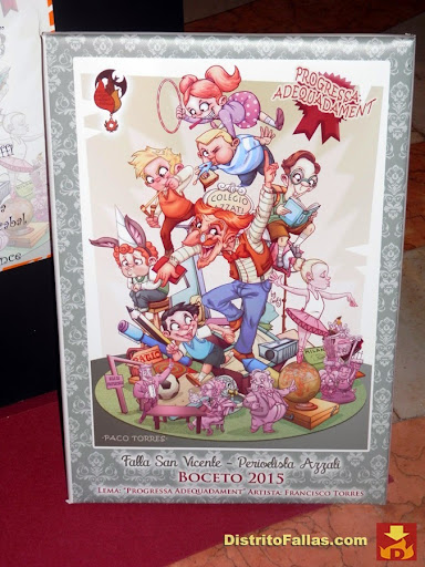 Falla San Vicente-Periodista Azzati 2015<br />
. Lema: "Progressa adequadament". Artista: Francisco Torres