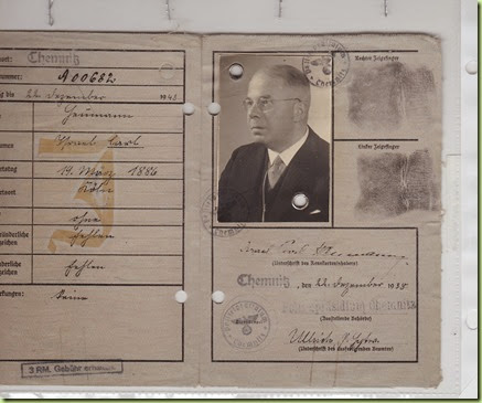 Carl Heumann Nazi ID card - side 2