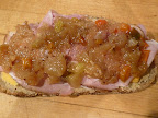 And a topping of tangy and sweet apple chutney.