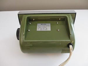 green Bulova B 5410 flip alarm clock label underside