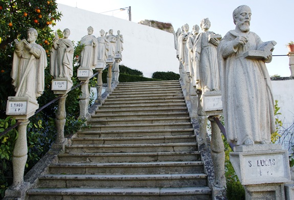 Castelo Branco - Jardim do Paço Episcopal - escadaria dos apostolos