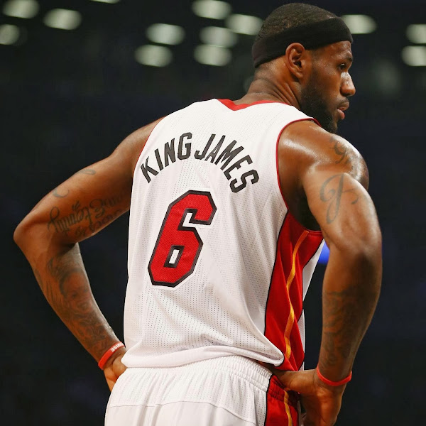 King James Fouls out in Nickname Game Wears Soldier 7 All Red PE