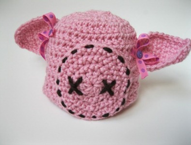 light pink pig hat