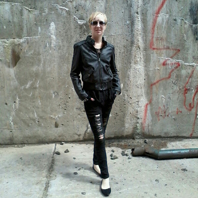 alt goth industrial punk models girls - Raivyn dK - goth fashion style - jacket miss london, shirt deb, ripped jeans lovesick, shoes report, sunglasses steve madden