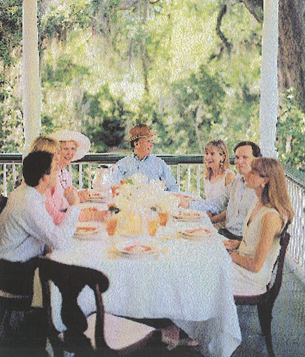 A family with deep routes into Louisiana's history enjoys a summer meal with friends. (Martha Stewart Living) A family with deep routes into Louisiana's history enjoys a summer meal with friends. (Martha Stewart Living)