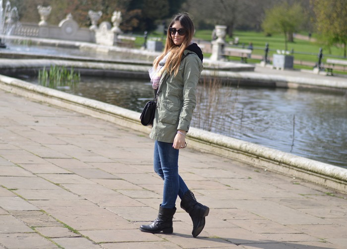 Rifle, Parka Rifle, Zara, Zara bag, zara scarf, strategia biker boots, valentino sunglasses, london, londra, oxford street, fashion blogger,italian fashion blogger, elisa taviti, my fantabulous world